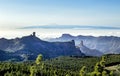 Amegine view from highest peak of Gran Canaria island Ã¢â¬â Pico de las Nieves. Royalty Free Stock Photo
